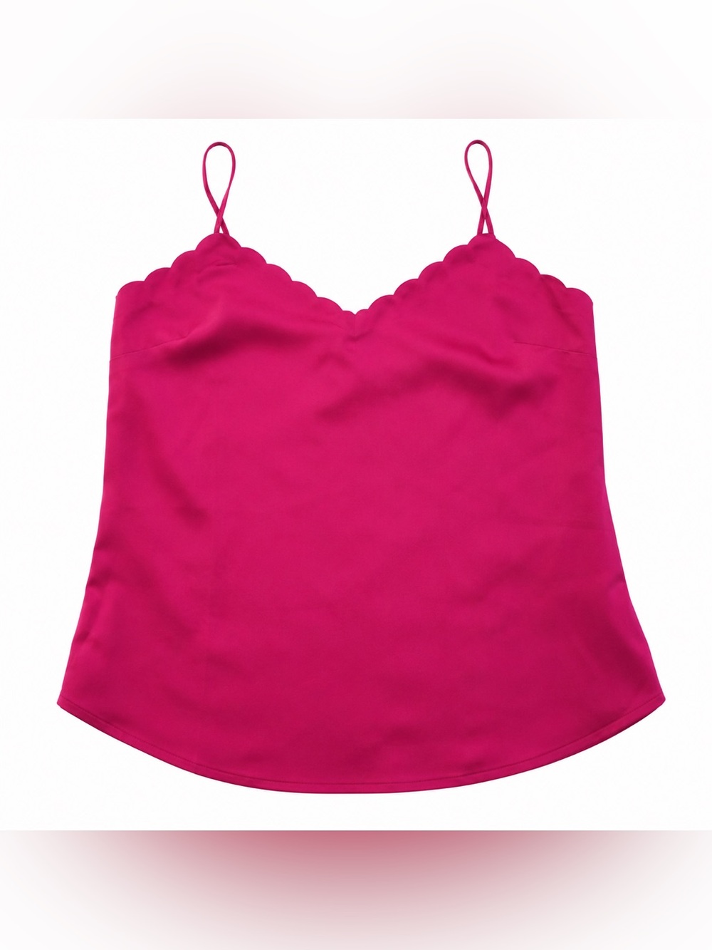 J.Crew Pink Cami Tank Size 4 Scalloped V-Neck Sleeveless Career Casual Preppy